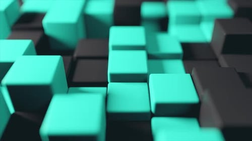 Pulsating 3D Cubes Grid Abstract Motion Background