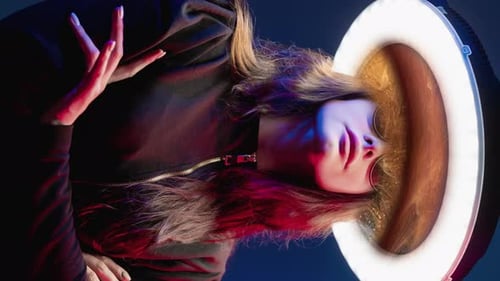 Portrait of Woman Posing With Ring Light