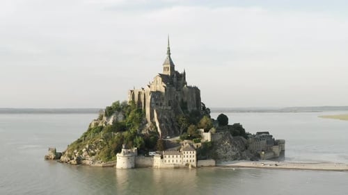 Famous French landmark Mont-Saint-Michel located