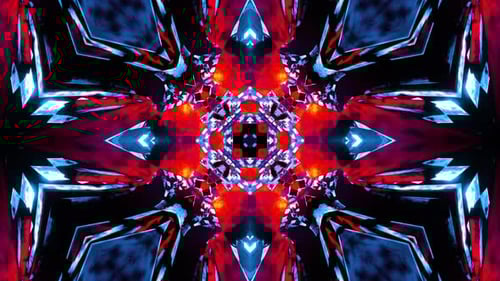 Abstract Futuristic Red Blue Geometric Tunnel Background Loop