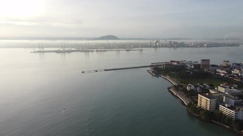 Aerial view sea at Esplanade near Georgetown