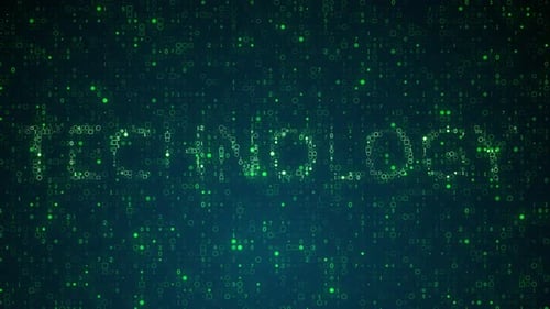 Animated Digital Grid Background with Glowing Green Numbers