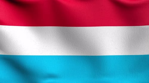 National Flag of Luxembourg Waving