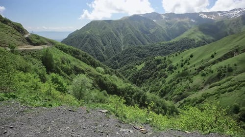 Lush Green Mountain Valley Scenic Landscape