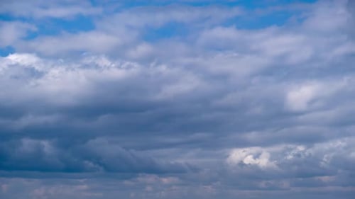 Cumulus Clouds Move in the Blue Sky Cloudscape Timelapse