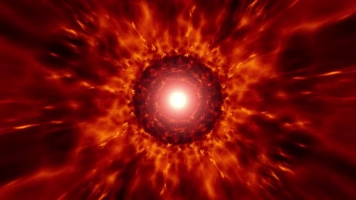 Abstract Fiery Energy Tunnel Loop Motion Background