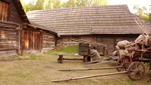 Medieval Log Cabin in the Forest