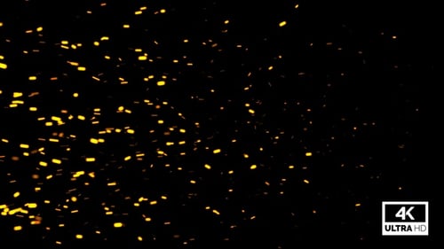 Floating Golden Spark Particles Loop Animation