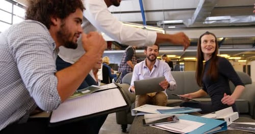 Young Professionals Collaborating in Modern Office Space