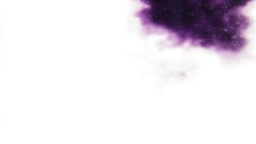 Purple Ink Swirling into Water on White Background