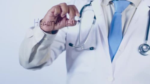 Medical Professional Writes "Healthy Living" Message