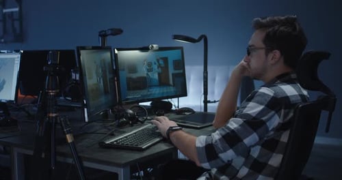 Digital Artist Working on an Animated Film