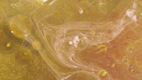 Golden Bubbles Mixing Macro Abstract Background