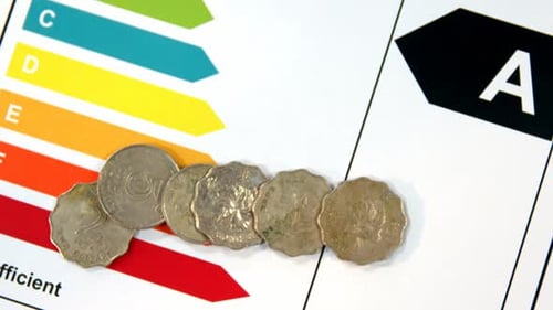 Energy Efficiency Rating Chart with Coins