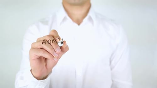 Writing Administrative Assistance on Clear Surface with Marker