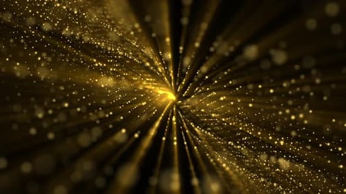 Abstract Golden Particle Light Rays Shimmering Background