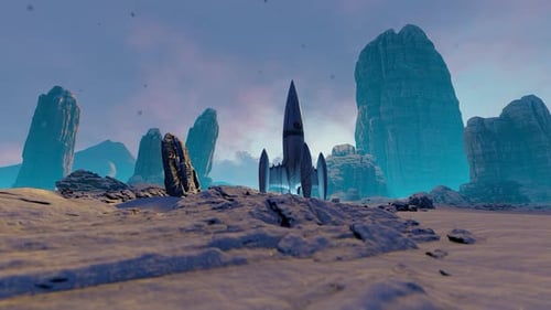 Rocket On A Snow Covered Planet
