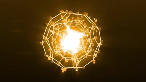 Futuristic Network Sphere with Glowing Connections and User Icons