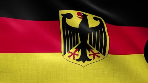 Animated Waving German Flag with Federal Eagle
