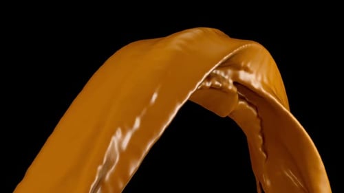 Caramel Liquid Flowing in Mesmerizing Abstract Motion