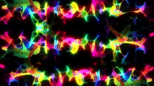 Abstract Neon Glowing Light Seamless Background Loop