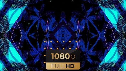 Animated Retro Neon Palm Trees Loop Background