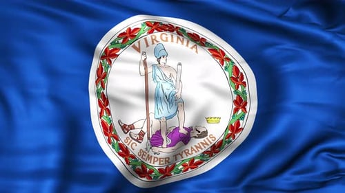 Waving Virginia State Flag Animation