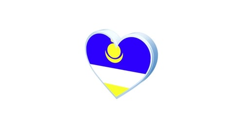 Patriotic Buryatia Flag in Rotating 3D Heart