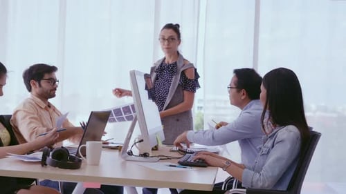 Senior Leader Giving Advice Speech to Team Members