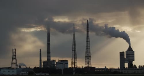 Chemical Industry Smokes Pipe Timelapse