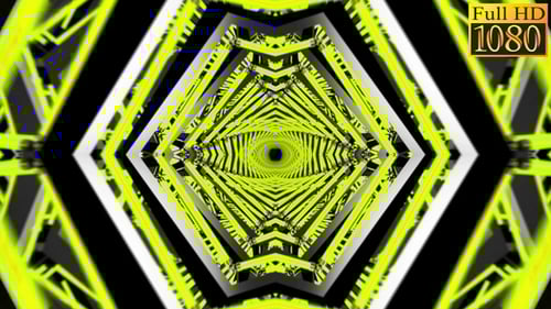 Abstract Neon Geometric Tunnel Seamless Loop Background