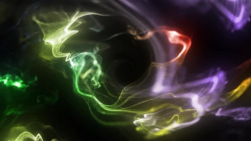 Abstract Colorful Fluid Energy Particles Stream Background