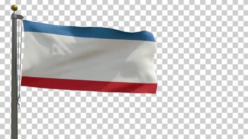 Waving Flag of Crimea Transparent Background