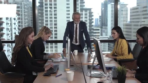 Senior Leader Giving Advice Speech to Team Members