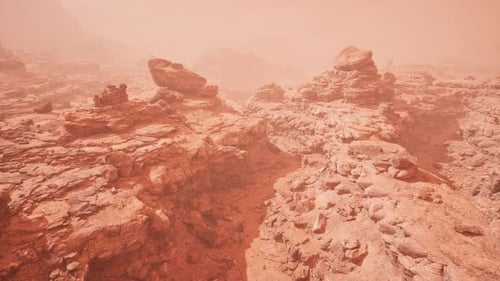 Aerial Grand Canyon in the Fog