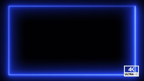 Rechteckiger Neon-Rahmen, Looped V3, Blau