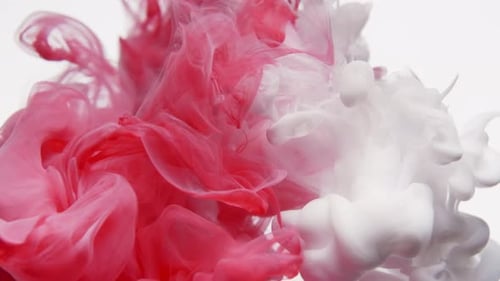 Abstract Pink and White Liquid Swirls