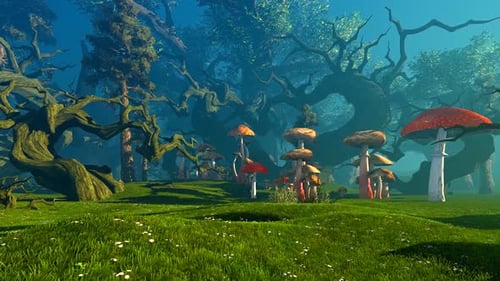 Fantastic Forest And Mushrooms