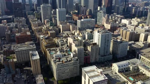 Aerial view of cityscape. Urban aerial view of beautiful and scenic downtown Los Angeles.