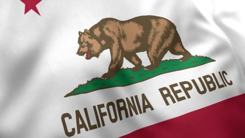 Waving California Republic State Flag Animation