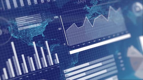 Animated Digital Data Dashboard with Global Map