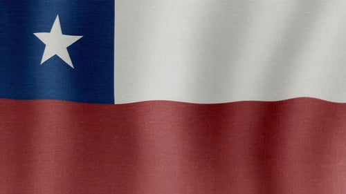 Chile Flag Waving Loopable Background
