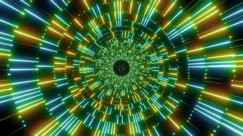 Futuristic Neon Glow Light Tunnel Background Loop