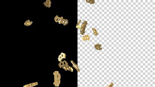 Flying Crypto Currency Symbols Bitcoin V3