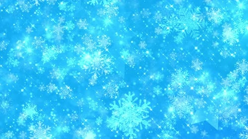 Sparkling Blue Snowflakes Winter Holiday Background Animation