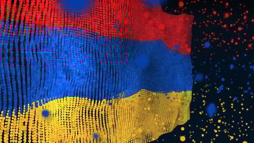 Waving Armenian Flag Digital Particle Animation