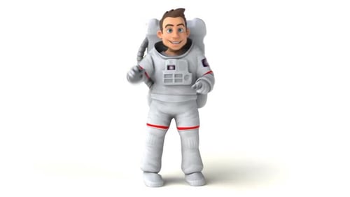 3D Cartoon Astronaut Character Dancing Animation
