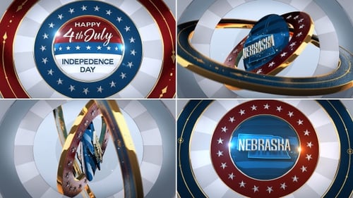 Patriotic 4th of July Spinning Circle Title Animation
