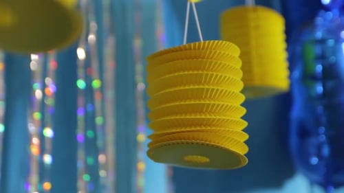 Yellow Paper Lanterns Decoration for Birthday Party