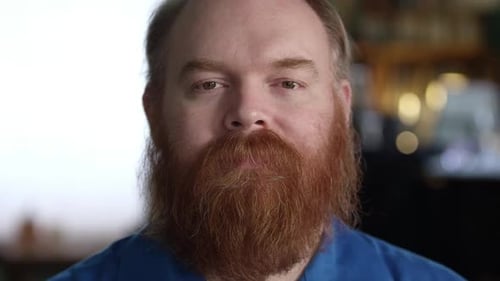 Close Up of Man with Bushy Red Beard